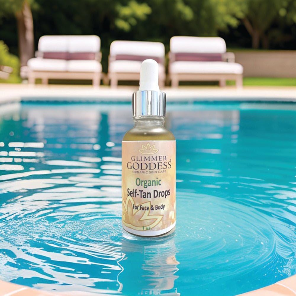 Glimmer Goddess Organic Self Tanning Drops for Face & Body 1 oz.