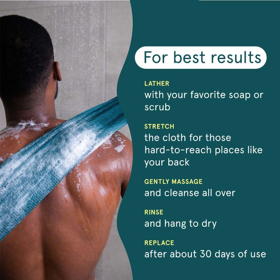 Cleanlogic Body Exfoliating Cloths - Stretchy Sport Washcloths for Post-Workout Cleansing | 3 Count Value Pack