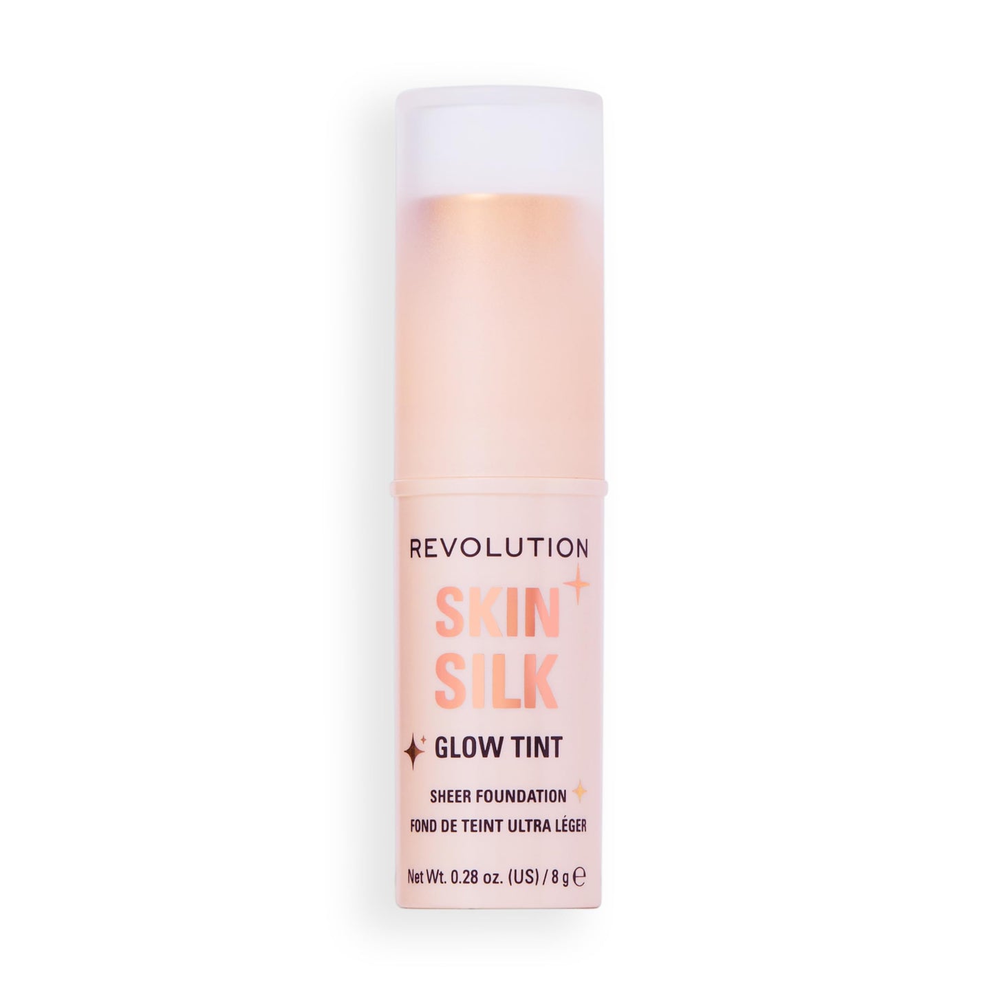 Revolution, Skin Silk Glow Tint Sheer Foundation Stick, Sheer-Light Coverage & Buildable for Even Complexion, Vegan & Cruelty-Free, Medium Neutral, 0.28 oz