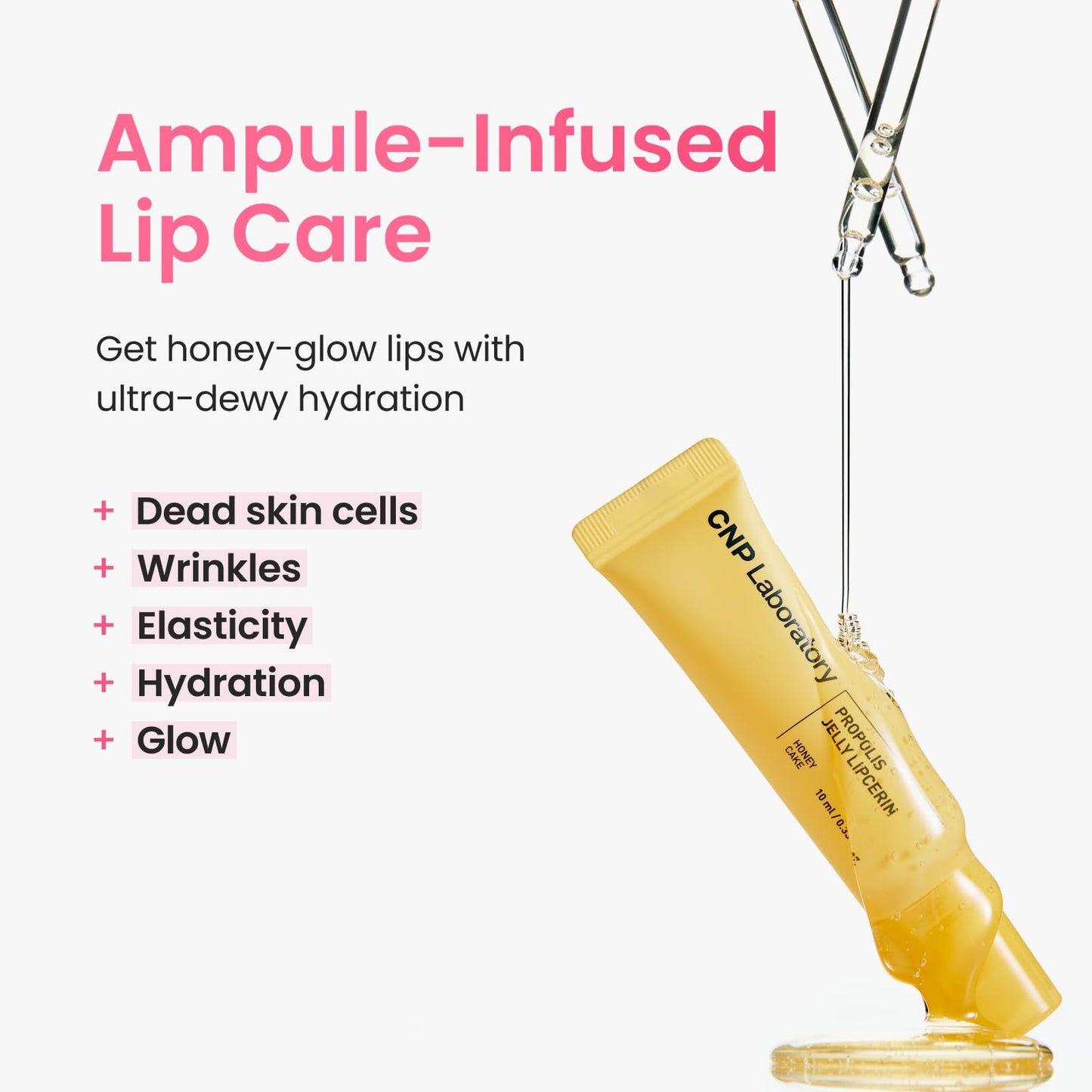 CNP Propolis Jelly Lipcerin™ - Hydrating Lip Balm & Gloss with Manuka Honey + Hyaluronic Acid, Korean Skincare, 0.3 fl.oz.