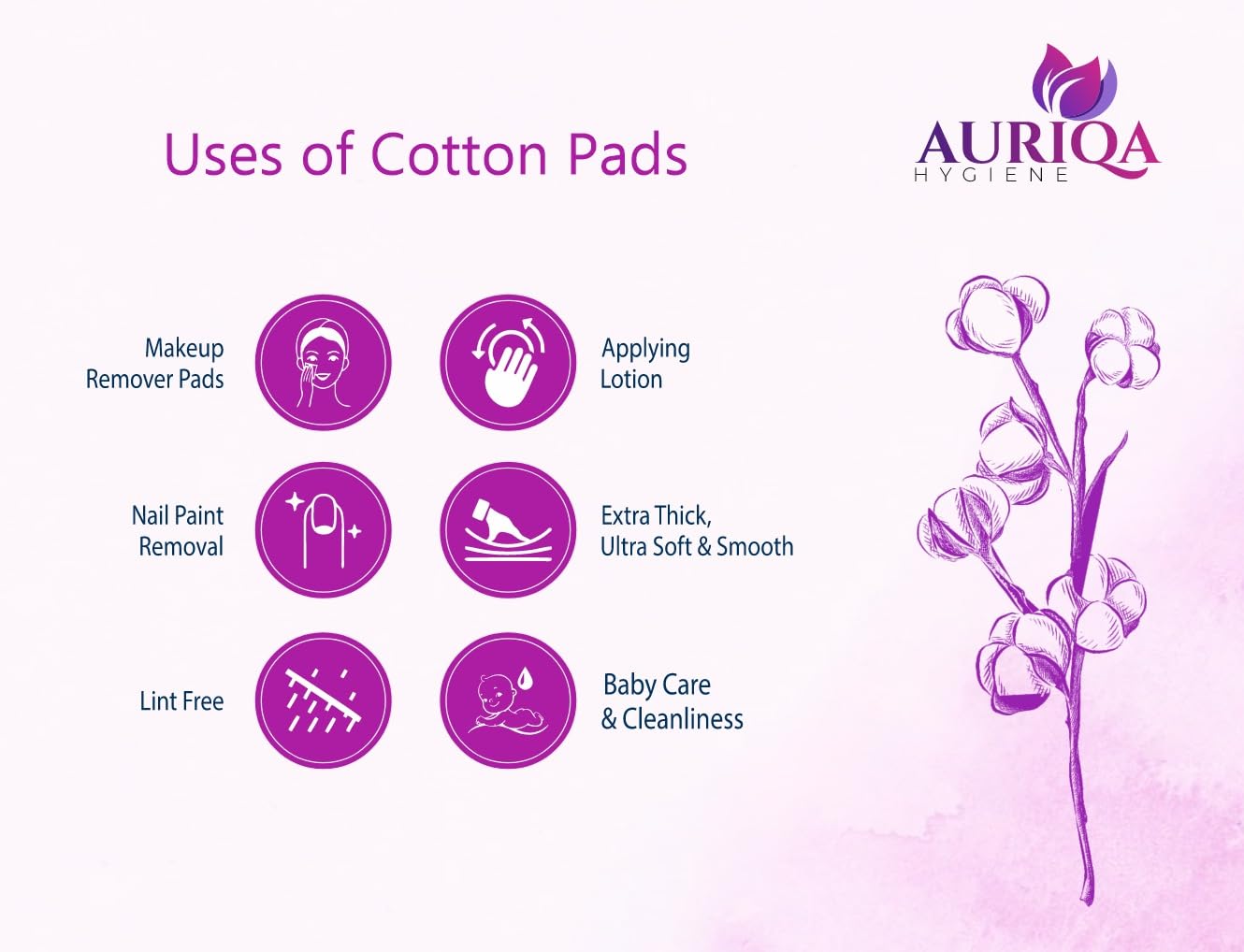 Organic Cotton Pads for Face – Pack of 6, 80 Double-Sided Embossed Soft White Cotton Rounds – Makeup Remover Pads, Facial Cotton Balls, Reusable Skincare Rounds for Toner and Gentle Cleansing