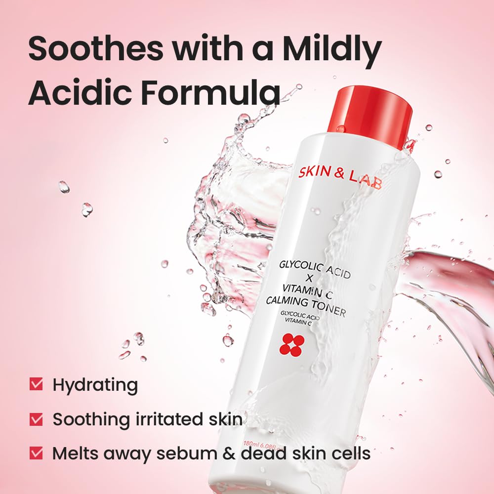 [Skin&LAB] GLYCOLIC Acid X Vitamin C Calming Toner, 6.08 fl. oz.