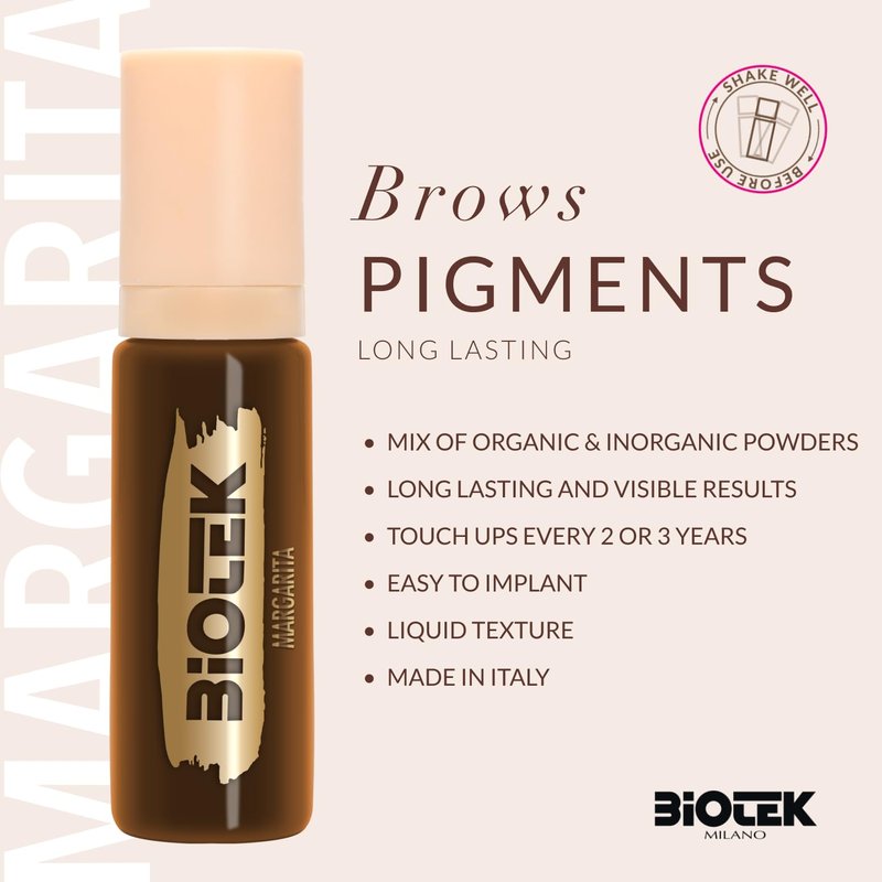 BIOTEK Brow Pigment Color for Long Lasting Makeup - Hybrid Long Lasting - Made in Italy (Margarita)