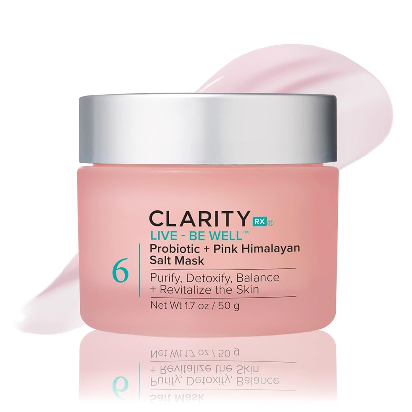 ClarityRx Probiotic Face Mask - Natural Pink Himalayan Salt Treatment for All Skin Types | Reduces Redness & Signs of Aging (1.7 oz)