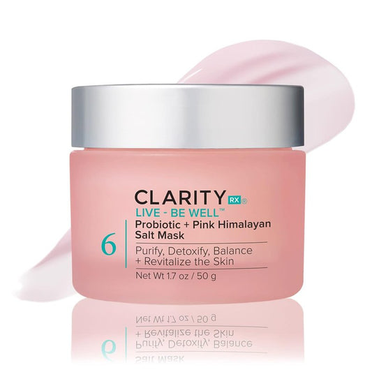 ClarityRx Probiotic Face Mask - Natural Pink Himalayan Salt Treatment for All Skin Types | Reduces Redness & Signs of Aging (1.7 oz)