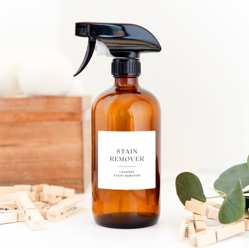 ThreeKin Collective Laundry & Home Organization Labels - 30 Waterproof & Reusable Stickers for Bottles, Jars, Containers | Easy Apply, Matte Minimalist Design | Dishwasher Safe, BPA-Free | USA-Owned