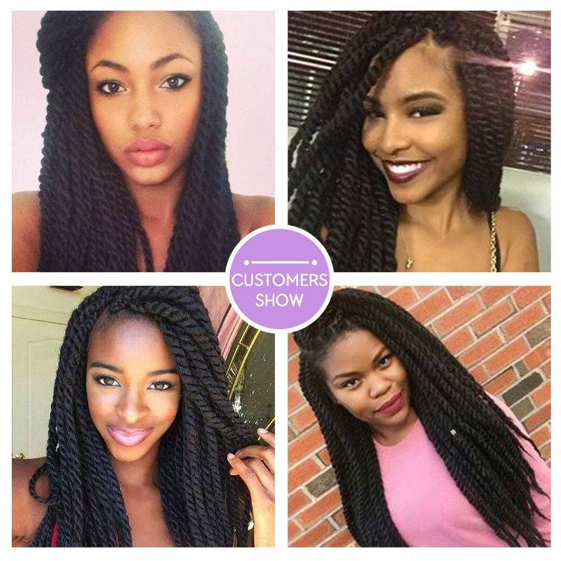 Admutty Havana Twist Crochet Hair, Jumbo Senegalese Twist Pre-Looped Synthetic Braiding Hair for Women, Soft & Lightweight Pre-Twisted Crochet Braids