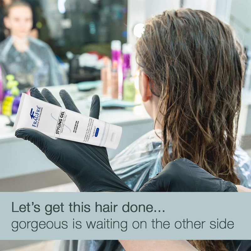 FRAGFRE Hair Styling Gel 8 oz (2-Pack Gift Set) Medium Hold - Fragrance Free Hypoallergenic - Irritation Free Styling Gel for Sensitive Skin - for Men Women Children - Gluten Free Vegan Cruelty Free