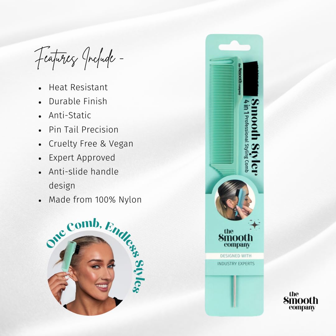 Professional Styling Comb. 4 in 1 Detangling, Sectioning,Edges/Smoothing & Parting