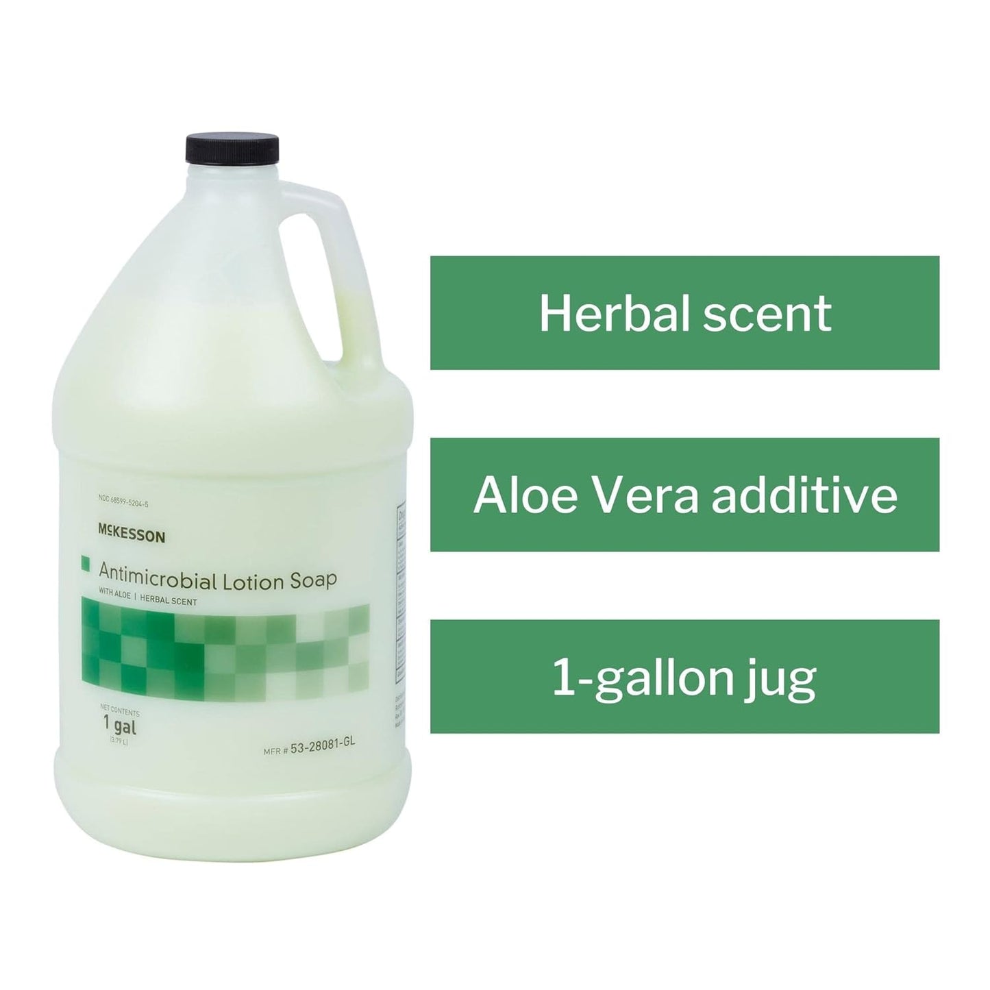 McKesson Antimicrobial Lotion Hand Soap - Aloe Infused, 1 Gallon Refill Bottle | Herbal Scent, Medical-Grade Cleanliness