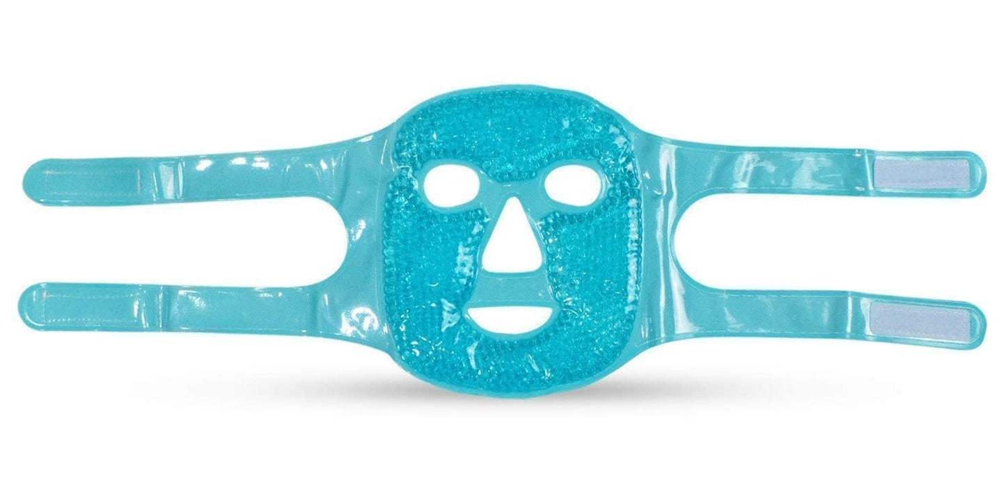 Perfecore Facial Mask Get Rid of Puffy Eyes Migraine Relief, Sleeping, Travel Therapeutic Hot Cold Compress Pack Gel Beads, Spa Therapy Wrap for Sinus Face Puffiness Headaches Gel Mask