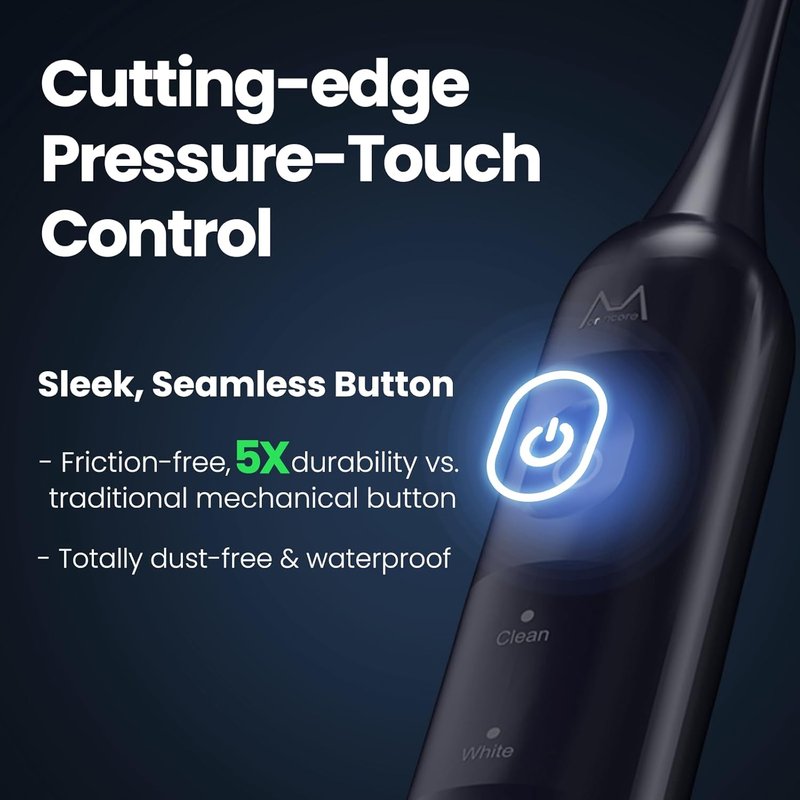 Sonic Electric Toothbrush for Adults - Rechargeable, 5 Modes, 48000VPM Motor | IPX8 Waterproof, 4 Brush Heads, Black