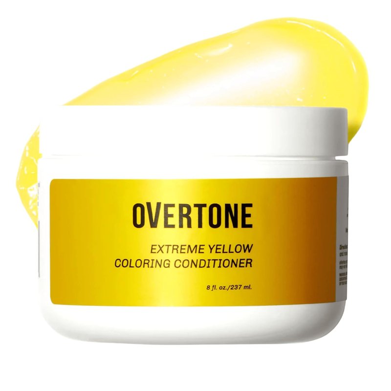 Overtone Semi-Permanent Hair Color Conditioner - Extreme Yellow, Nourishing Color Depositing Mask | 8 oz, Vegan & Cruelty-Free