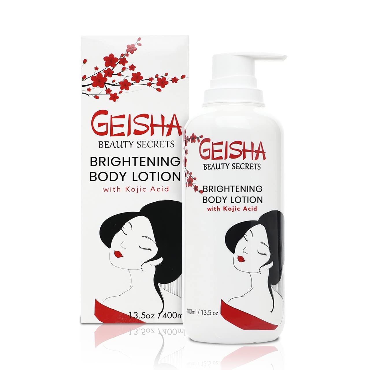 OMIC Geisha Kojic Acid Skin Brightening Body Cream - 13.5 fl oz / 400ml- Dark Spot Cream, Moisturiser, Uneven Skin Tone