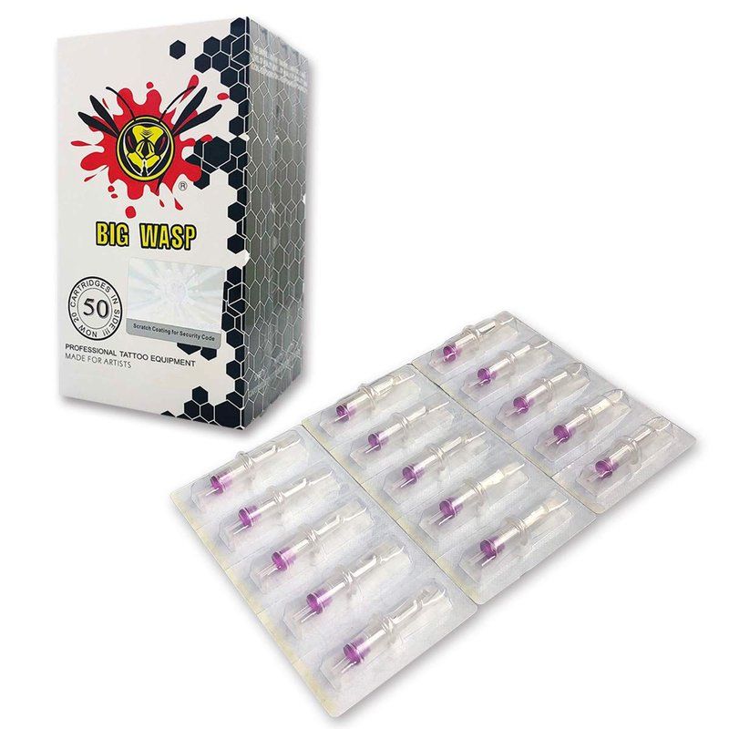 BIGWASP 50pcs Assorted Disposable Cartridge Tattoo Needles Curved Magnum Mixed 7RM 9RM 11RM 13RM 15RM (50pcs #12 Standard RM)