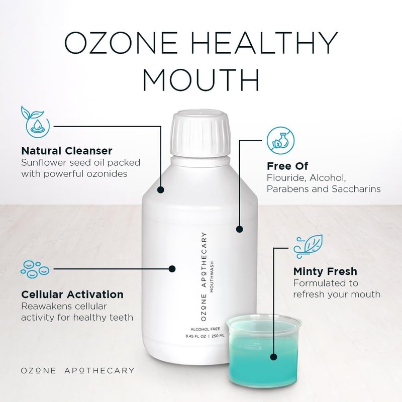 Mouthwash & Tooth Oil - 2-in-1 Oil Pulling Solution | Alcohol & Fluoride Free | Peppermint Flavor for Fresh Breath