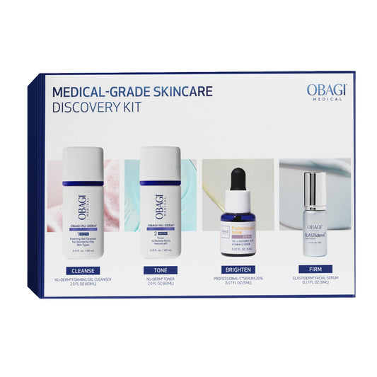 Obagi Bestsellers Travel Skincare Set – Travel Friendly, Anti-Aging Skincare Gift Set for All Skin Types; Includes Facial Cleanser 2oz, Toner 2oz, Vitamin C Serum .17oz & Firming Facial Serum .17oz