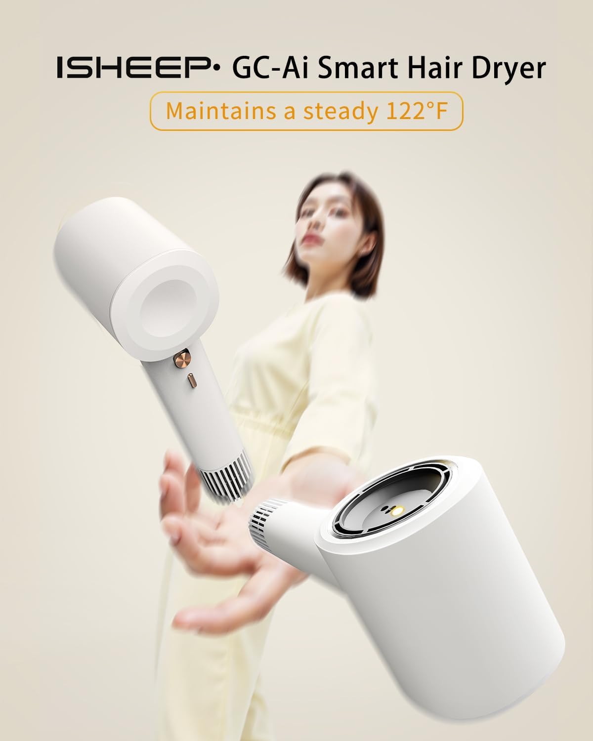 Hair Dryer, High-Speed Ionic Low Noise Blow Dryer with Brushless Motor for Fast Drying for Home Travel Salon