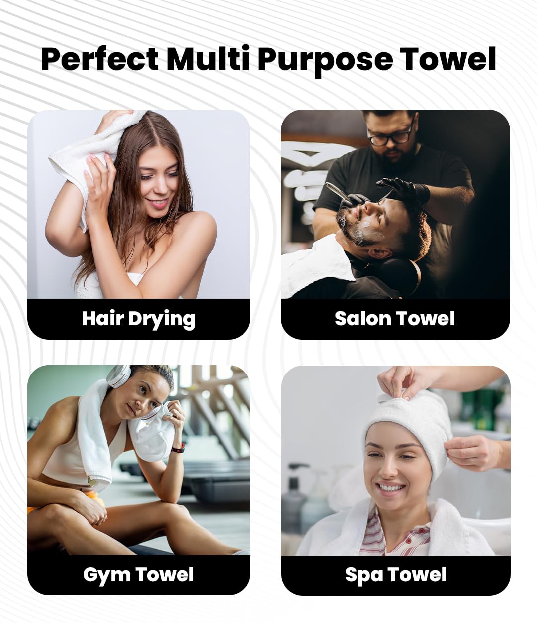 Avalon Towels Salon Towel - White Hand Towels Bulk Pack of 24-100% Cotton Absorbent Spa, Facial & Gym Towel for Working Out - 16x27 Inches (Not Bleach Proof)