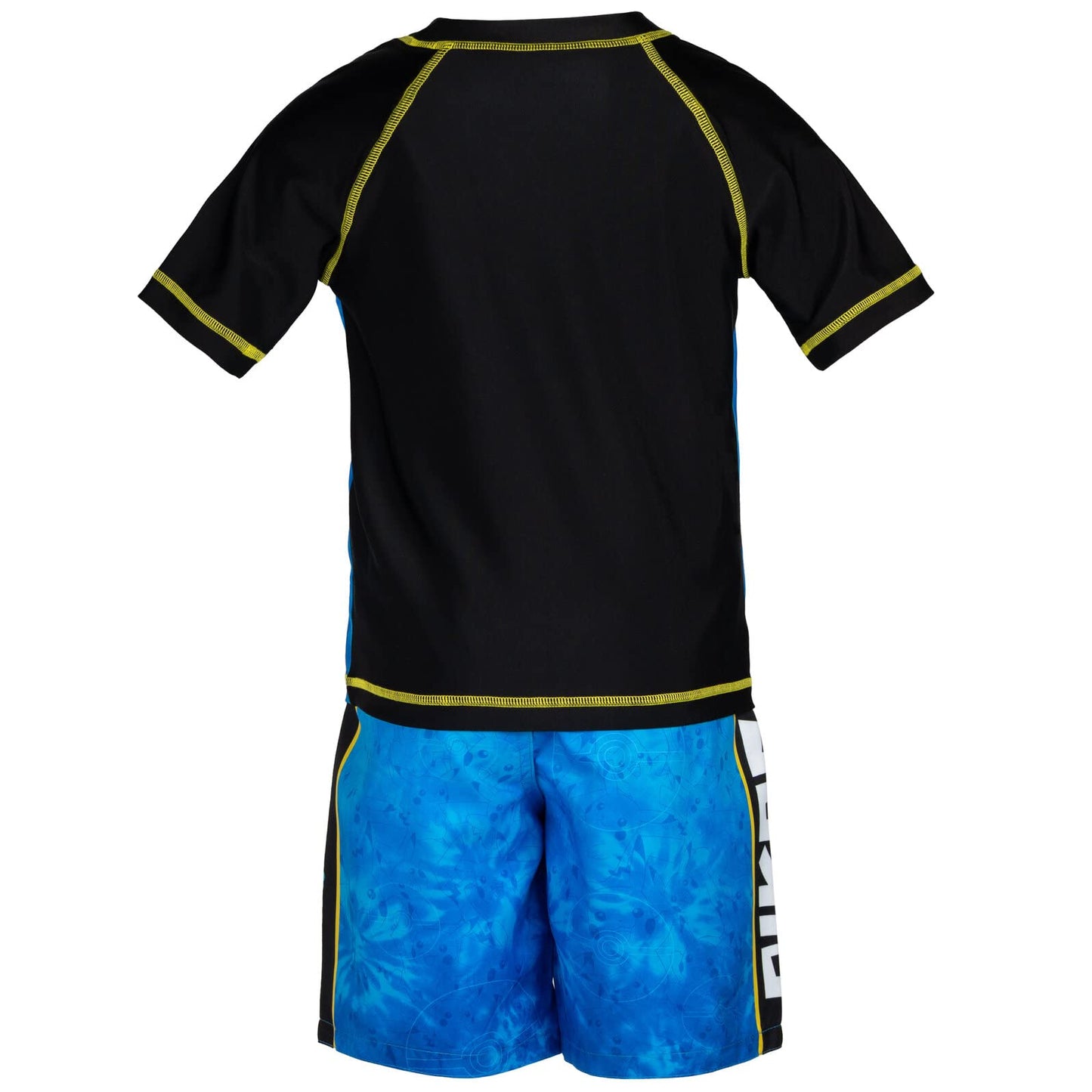 Pokemon Pikachu Big Boys Rash Guard and Swim Trunks Outfit Set Blue 10-12