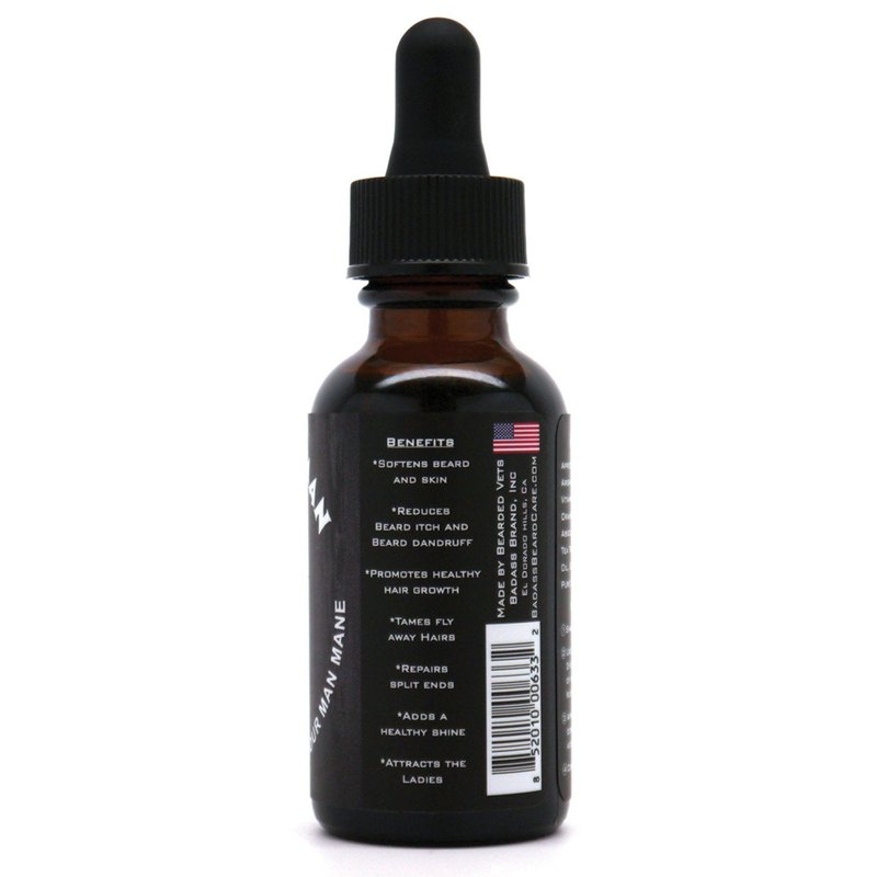 Badass Beard Care Oil - The Ladies Man Scent | All-Natural Formula for Soft, Healthy Beards - 1 oz