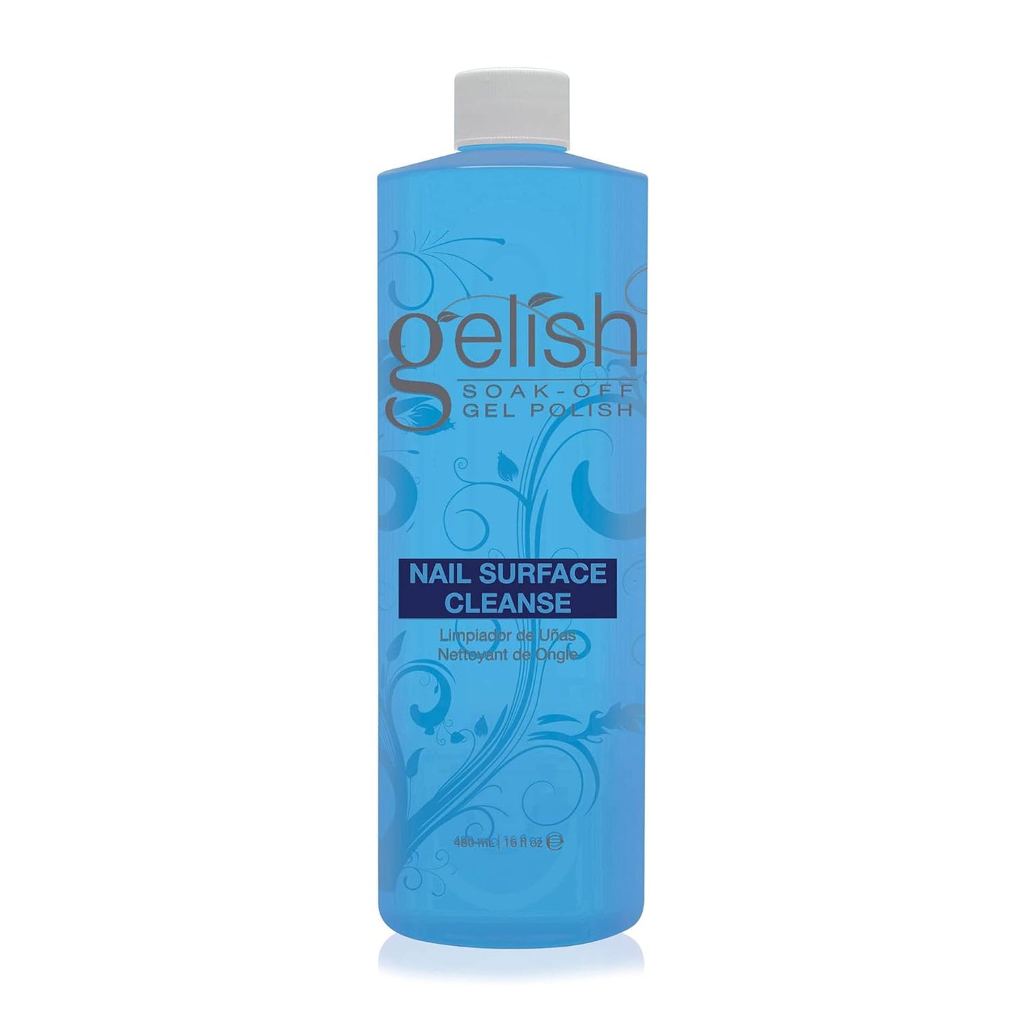 Gelish Nail Soak Off Surface Gel - UV Top Coat Cleanser, 16 Fl Oz (2 Pack)