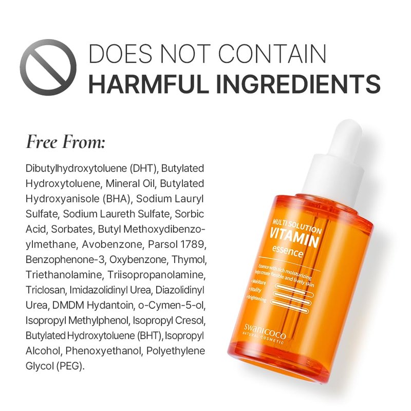 Swanicoco Pregnancy Acne Treatment, Vitamin C Serum Multi Solution Vitamin Essence, Brightening Dark Spots Even Skin Tone Eye Area Fine Lines & Wrinkles Korean Skincare 70ml 2.37 Fl Oz