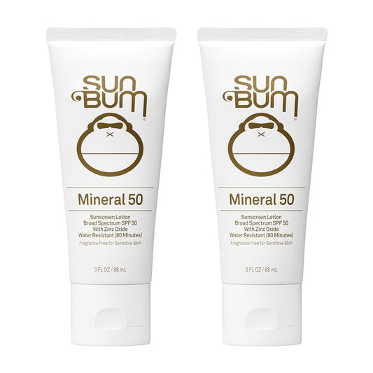 Sun Bum Mineral SPF 50 Sunscreen Lotion - Vegan, Broad Spectrum UVA/UVB Protection | 2 Pack, Hawaii Compliant