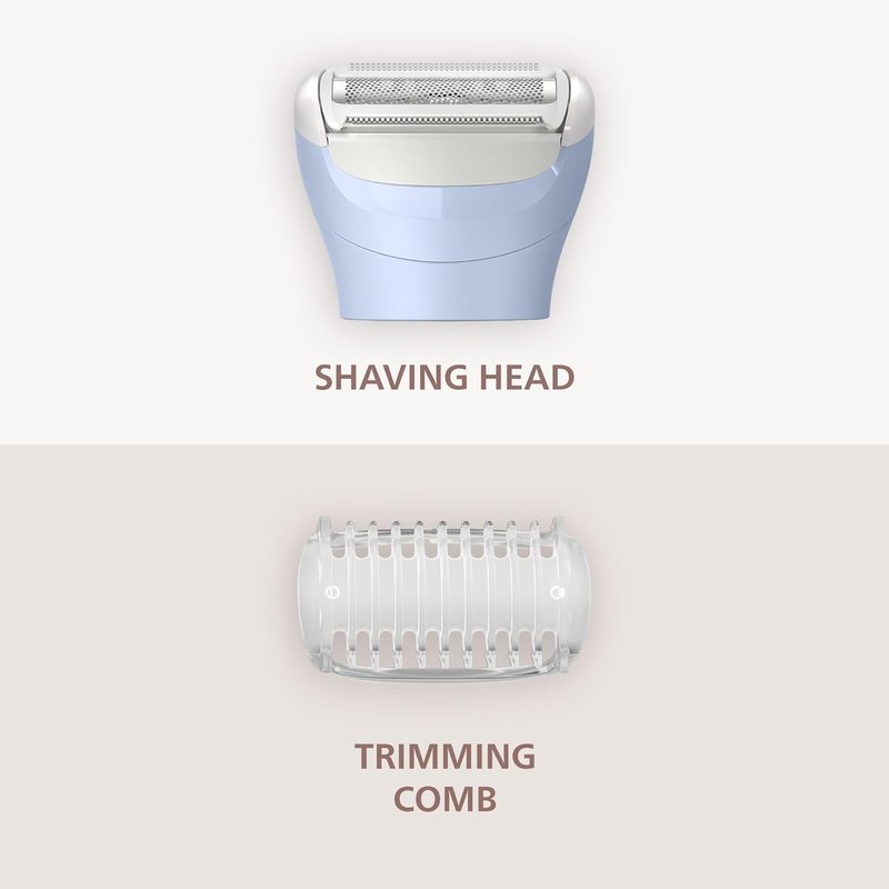 Philips Lady Shaver Series 6000 - Cordless Wet & Dry Electric Shaver for Legs & Body | 3-Blade System, 80 Mins Runtime
