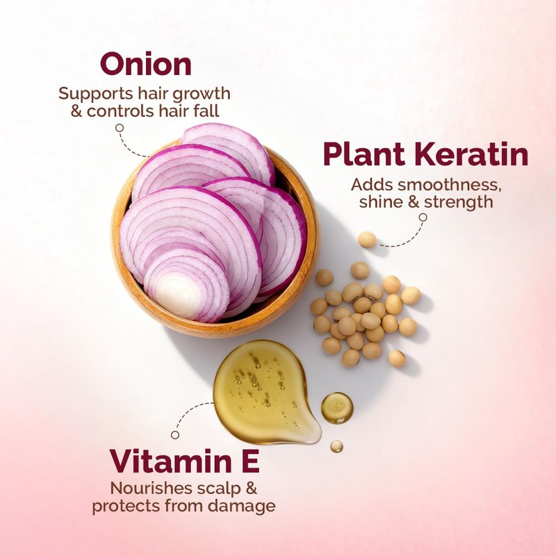 MAMAEARTH Onion Shampoo with Onion & Plant Keratin 21.98 Fl Oz (650ml)