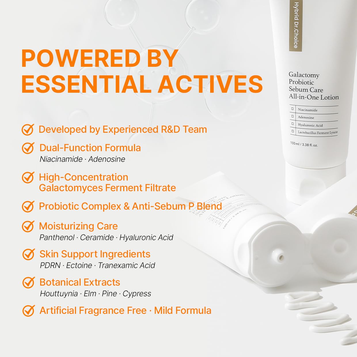 Hybrid Dr.Choice Galactomy Probiotic Sebum Care All-in-One Lotion Galactomyces Tranexamate PDRN hyaluronic acid