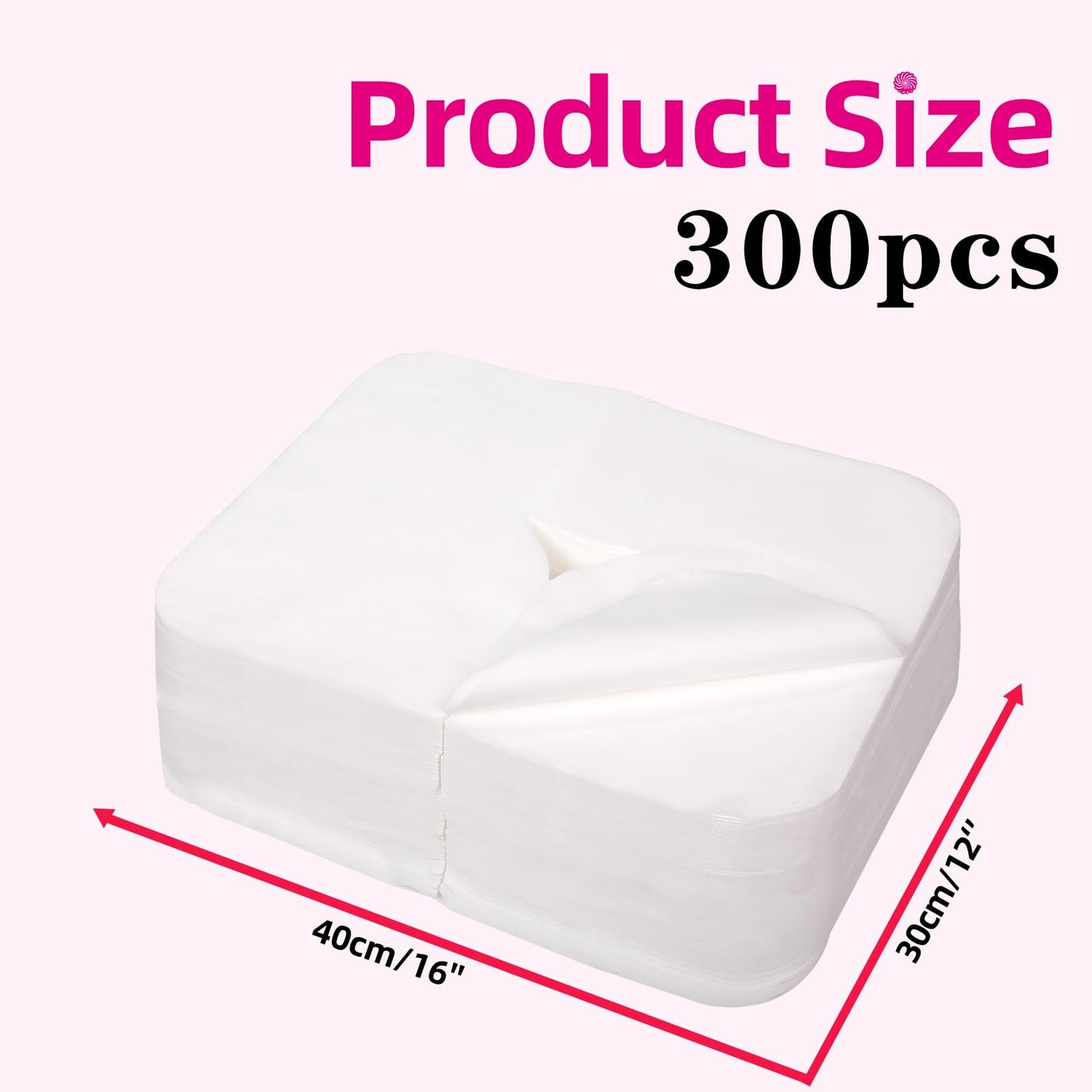 INNOVIO Disposable Face Cradle Covers 300 Count, Medical-Grade, Luxurious, Soft Nonwoven Face Cradle Covers for Massage Table & Chair, 16''*12'' Disposable Headrest Covers