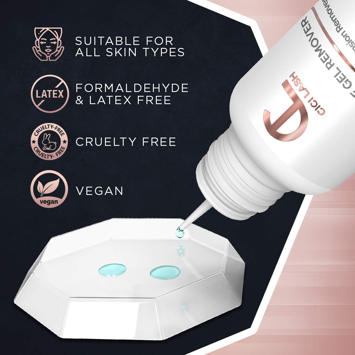 Elite Power Eyelash Extension Glue & Remover Gel | 8 Week Retention, 1-2 Second Drying Time | Deep Black Color | Latex Free | Super Fast Professional Removal | Easy to Control | Professional Lash Supp