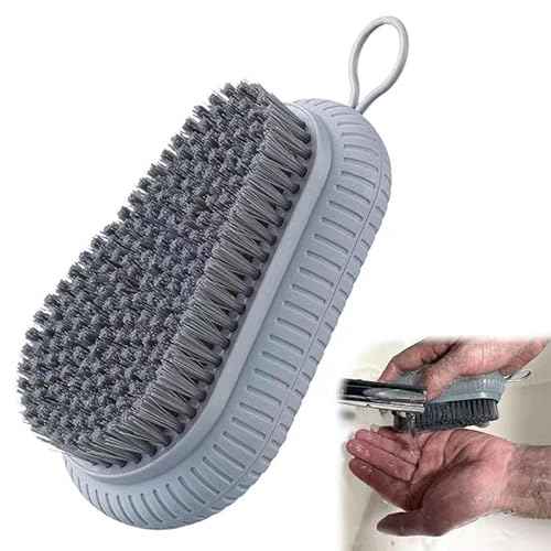VWMYQ Heavy Duty Fingernail Scrub Brush, Durable Stiff Bristles Hand and Nail Cleaning Brush for Men & Mechanics (Hand Wash Brush - Grey)