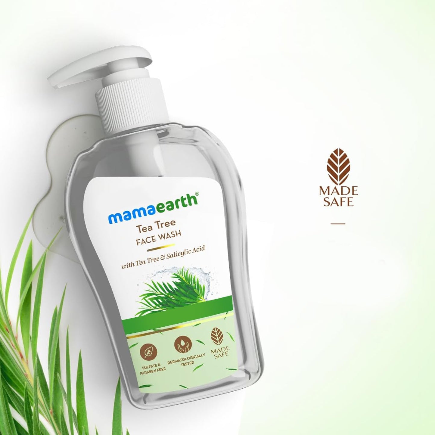 MAMAEARTH Tea Tree Face Wash with Tea Tree & Neem 8.45 Fl Oz (250ml)
