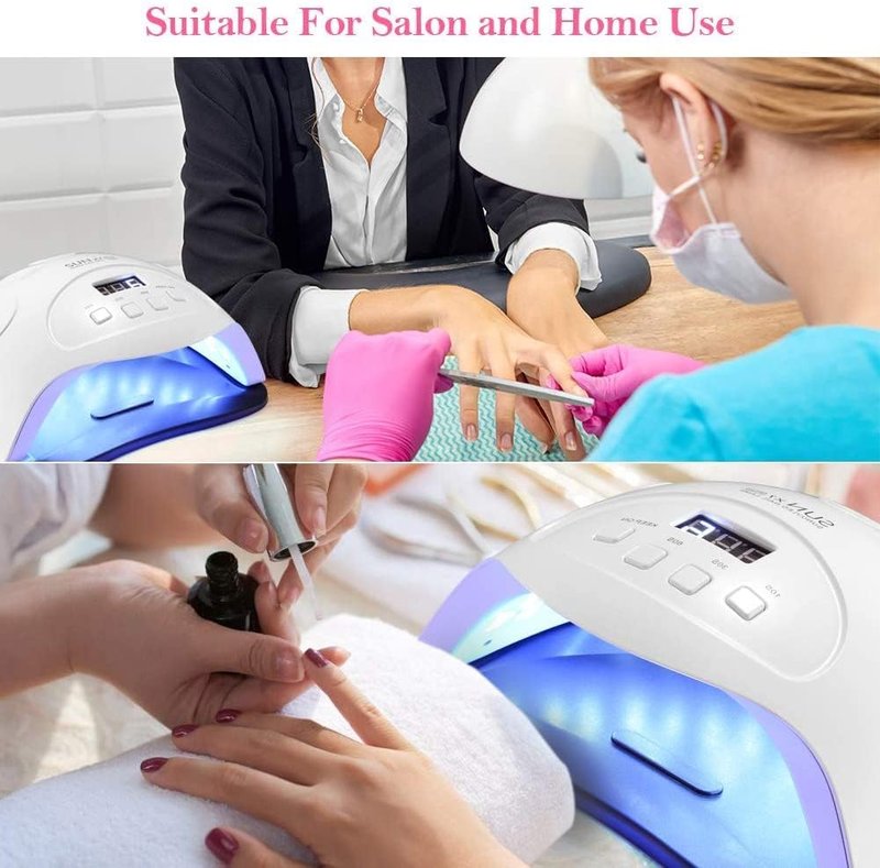 UV LED Gel Nail Lamp, 90W Nail Dryer LED Nail Light for Gel Polish-4 Timers Professional Upgraded Curing Lamp Nail Art Accessories, Dual Curing Gel Toe Nails,White