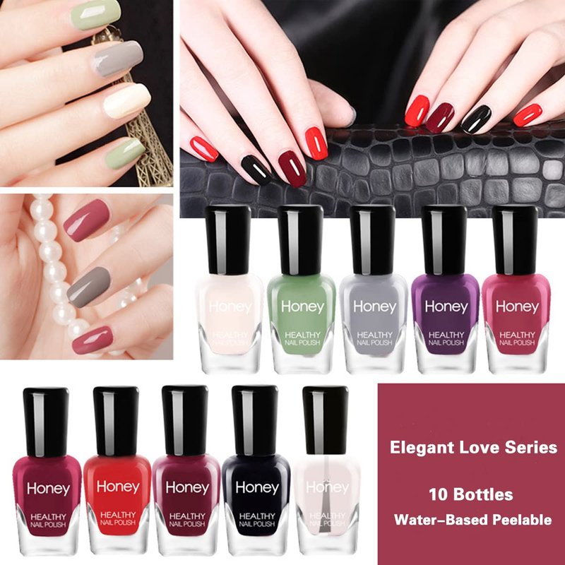 Tophany Non Toxic Nail Polish Set, Easy Peel Off and Fast Dry NailPolish Set for Pack, Eco Friendly and Organic Water Based Nail Polish for Women,Teens(20 Bottles)