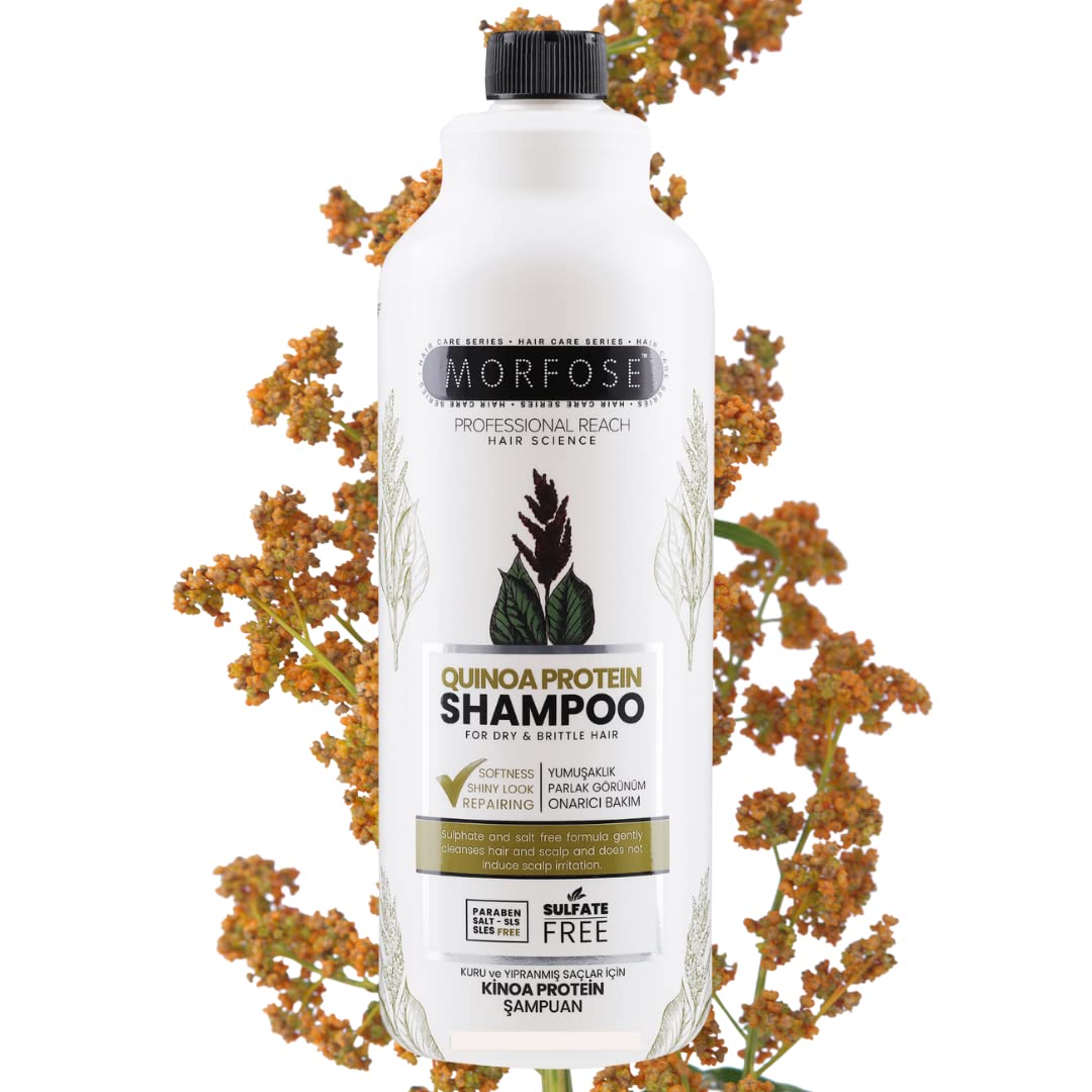 Morfose Professional Quinoa Protein Shampoo, Strengthening Color Care, Revives Dullness, promotes Softness and Shiny Hair, Nourishes Strands for Beautiful Hair, 33.81 Fl oz
