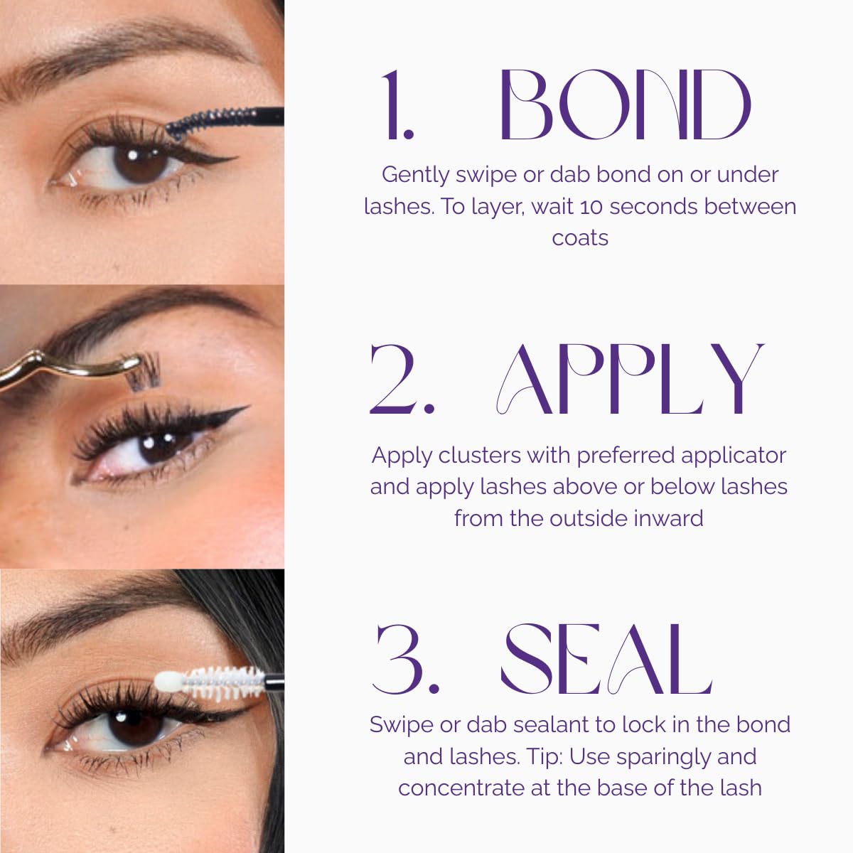 NOONLASH 2-in-1 Lash Glue Bond & Sealant - Strong Lasting, Waterproof & Sweatproof, Made for Sensitive Eyes, Cyanoacrylate & Formaldehyde Free, All Day Wear