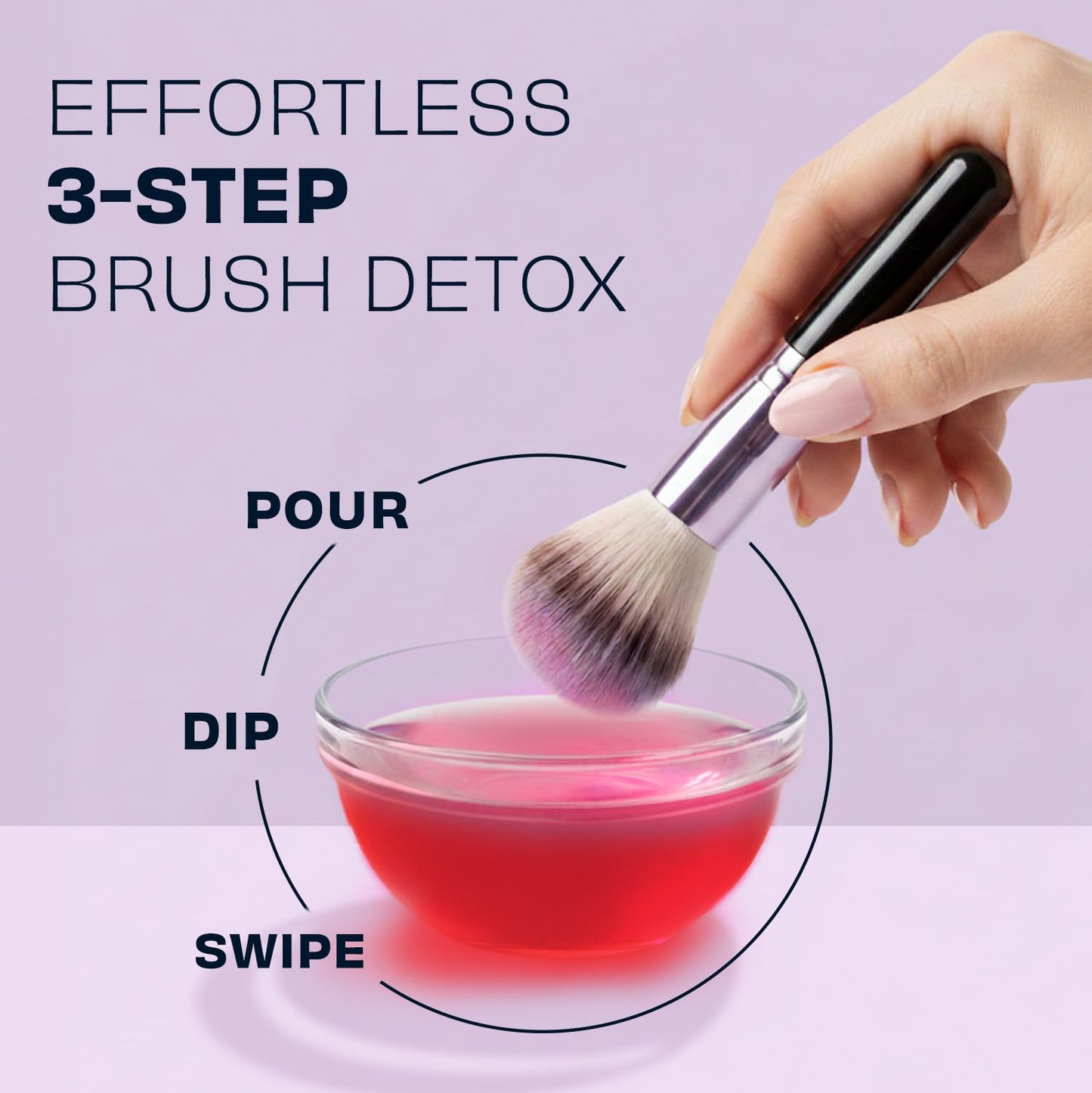 Original Rose Makeup Brush Cleaner - Professional Cleanser for Makeup Brushes - Quick-Drying, Rinse-Free Formula - Removes Stubborn Waterproof Make Up, 16 oz