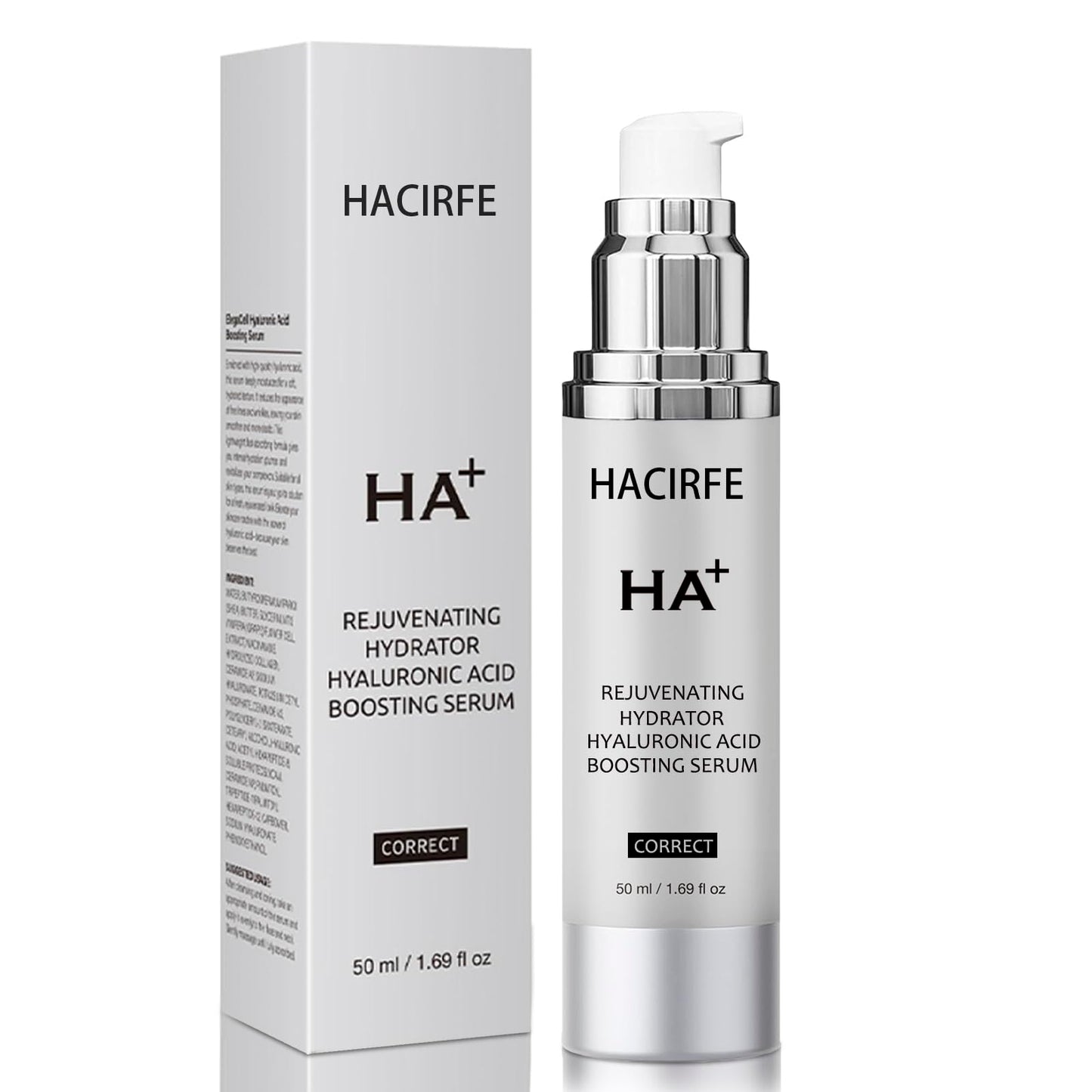HACIRFE HA Rejuvenating Hydrator Hyaluronic Acid Serum for Face, Deep Hydrating Serum Made with Niacinamide and Ceramides