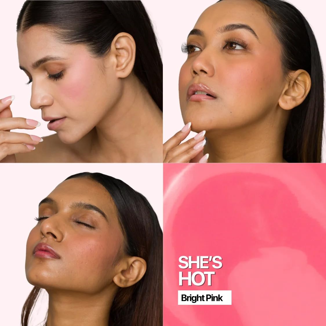 IRIS Oh! She Blushes Liquid Blush, Buildable and Long-Lasting, Serum-Like Formula with Hyaluronic Acid, Niacinamide and Squalane (Nude Pink, NA) (She’s Hot)