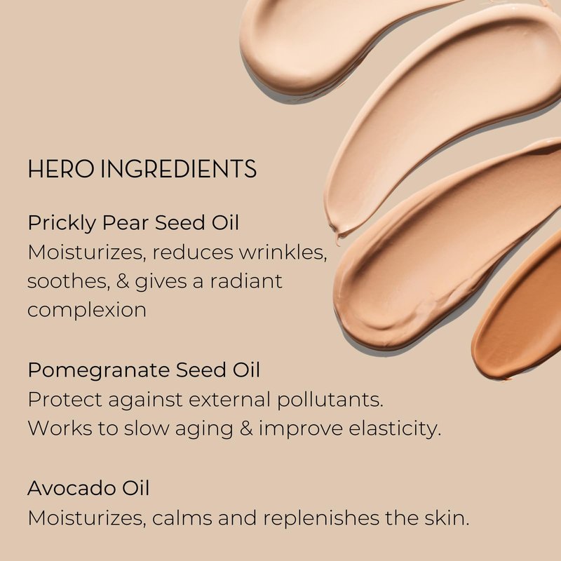INIKA Organic BB Cream Foundation - Vegan Makeup with Hydrating Prickly Pear, Jojoba, and Pomegranate Seed Oil - Lightweight Glow for Balanced Skin Tone, Beige, 1 fl oz