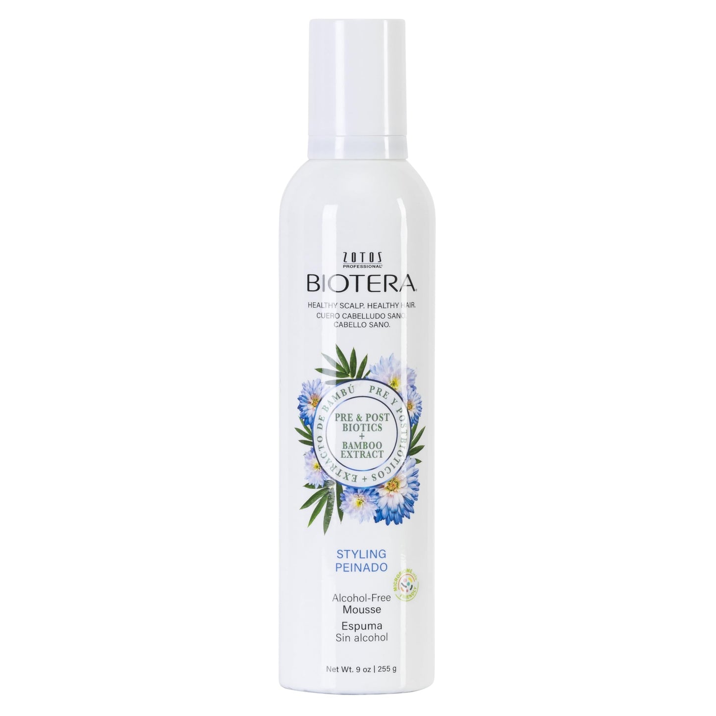 Biotera Volumizing Styling Mousse - Lightweight Alcohol-Free Formula for Texture & Body, Flexible Hold with Touchable Volume, No Flaking or Stickiness, Cruelty-Free, Color-Safe, Vegan, 9 Fl Oz