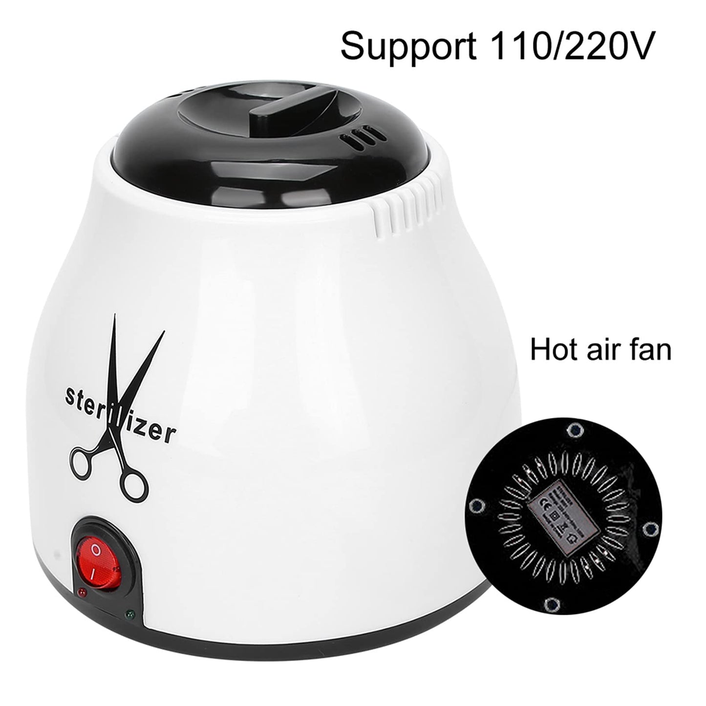 Instrument Sterilizer, Metal Tools Hot Air Sterilizer With Quartz Sand, Sterilizer Container Disinfector for Scissor Tweezers Nail Art Tools