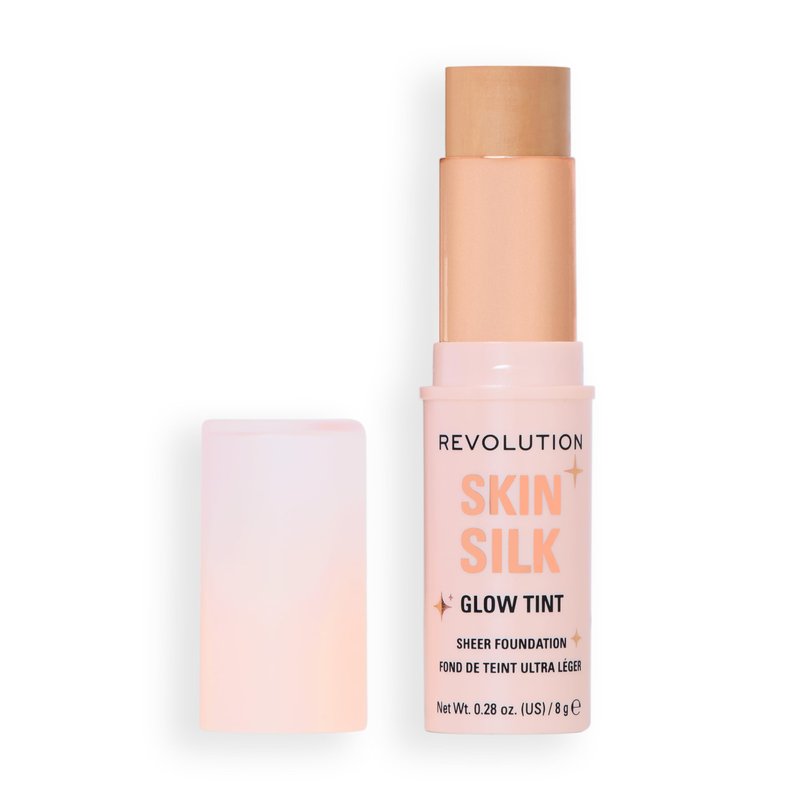 Revolution, Skin Silk Glow Tint Sheer Foundation Stick, Sheer-Light Coverage & Buildable for Even Complexion, Vegan & Cruelty-Free, Medium Neutral, 0.28 oz