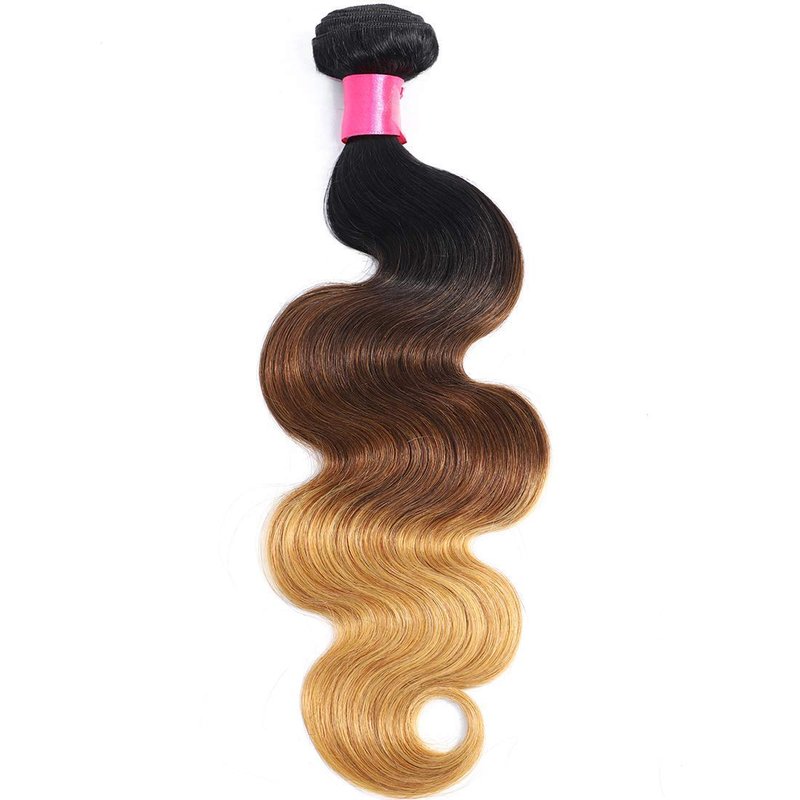 1B/4/27 Bundles Ombre Brazilian Human Hair Body Wave One Bundle 16inch 1B/4/27 Ombre Brazilian Virgin Human Hair Body Wave Weave Bundle Extension Three Tone