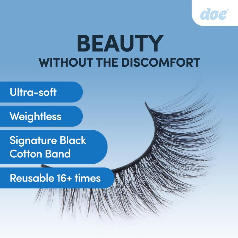 Siren Call (formally UWU) - Reusable 15 Wears, Fluffy Looking Vegan False Lashes, Handmade from Korean Silk. Lightweight Cruelty Free Eyelash with Volume - 1 Pair