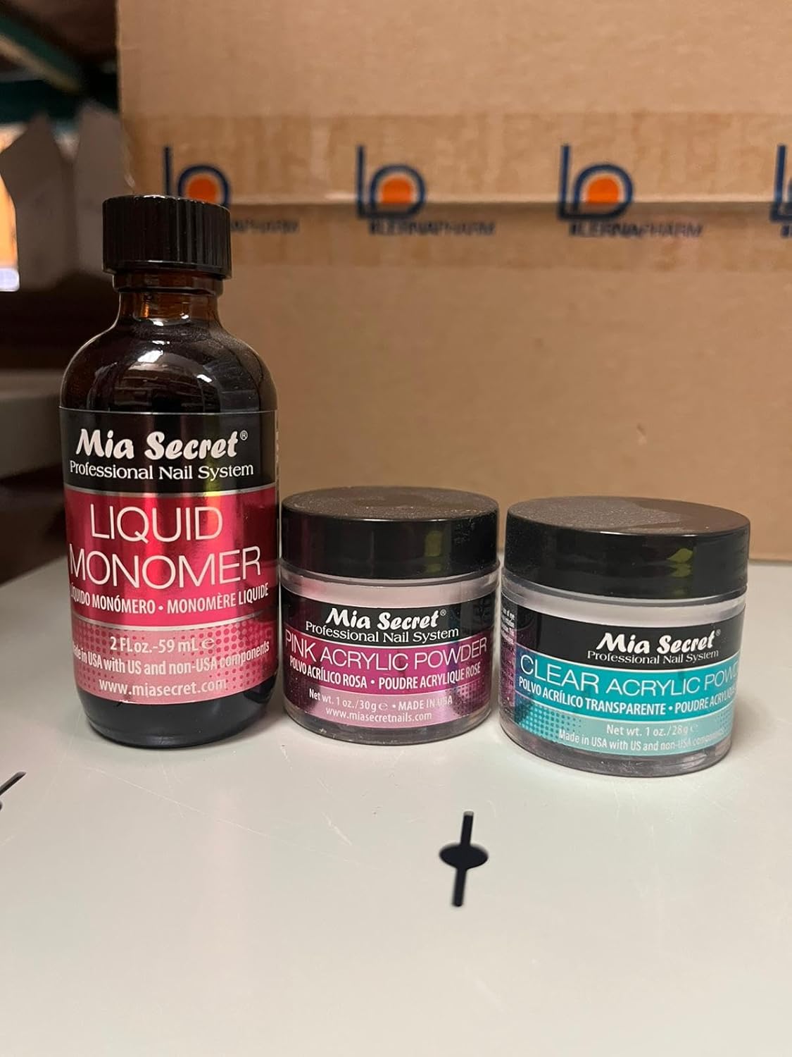 Mia Secret Liquid Monomer & Acrylic Powder Set - 2oz Monomer + 1oz Clear & Pink Powder