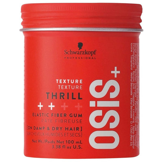 OSiS+ Thrill Fibre Gum – Medium Hold Flexible Style Control, 3.38 Oz – Bendable and Moldable Texturizing – Mega-Fibers and Natural Carnauba Wax for Long-Lasting Separation and Shine